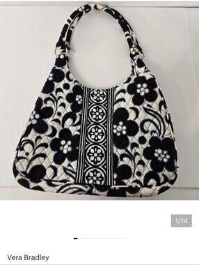Vera Bradley Day & Night Floral Flower Print Fabric Y2k Hobo Shoulder Bag Purse